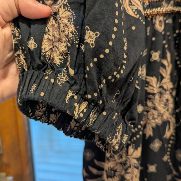 Free People Golden Hour Maxi Dress Cotton Floral Boho-Small - Picture 8 of 8